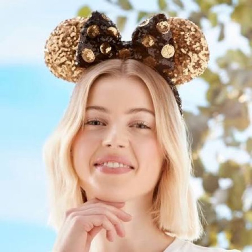 Disney - Minnie Mouse Gold and Black Polka Dot Ears